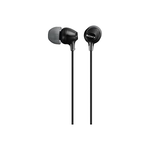 Sony MDREX15LP in-Ear Earbud Headphones, Black, Model Number: MDREX15LP/B - color: Black (Pack of 1), style: 3.5mm Aux, No Mic