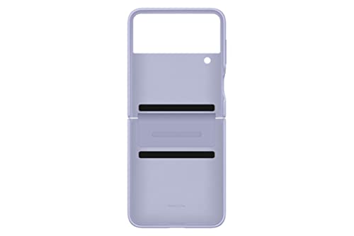 SAMSUNG Galaxy Z Flip4 Flap Leather Cover, Protective, Premium Luxury Phone Case with Slim Style Design, US Version, Serene Purple - color: Serenity Purple, style: Leather