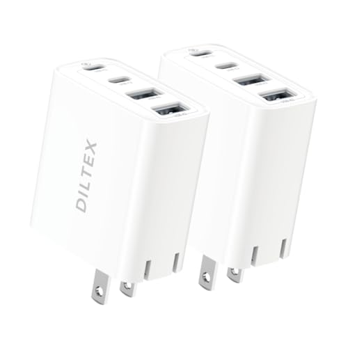 4USB Ports Gan 40W Foldable Charger 2 Pack - Compact USB-C & USB-A Fast Charger with Smart Power Output for Safe Charging- Charging Block compatible with Apple, Android & Google Devices Simultaneously