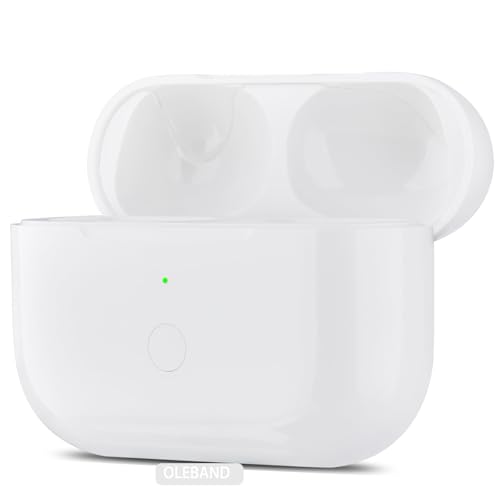 OLEBAND Replacement for Airpods Pro 2&1 Charging Case:Easy to Pair Air pods Pro Earbuds with Pairing Button,Support Both Wired and Wireless Charging,for iPods Pro 1st/2nd Gen 1 Year Warranty(White)