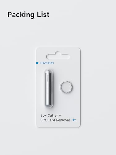 Hagibis SIM Card Ejector Tray Removal Tool with Box Cutter, 2 in 1 EDC Portable Keychain Eject Pins Reset Needle Package Opener for iPhone Android Office and Home Use (CP03) - color: CP03