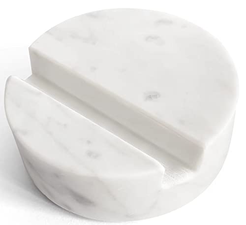 fashciaga Luxurious Marble Cell Phone Stand Holder for Cellphone Tablet On Desk, Countertop, Table, Nightstand. Heavy Real Stone Mobile Phone Stands (Solid) - style: Solid