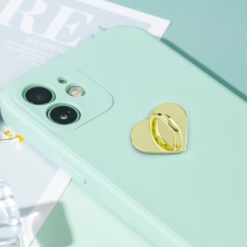 10pcs Heart Phone Charm Holder Metal Phone Finger Grip Hook - color: Gold