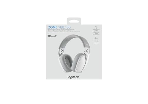 Logitech Zone Vibe 100 Wireless Over Ear Headphones - Off White - color: Off White
