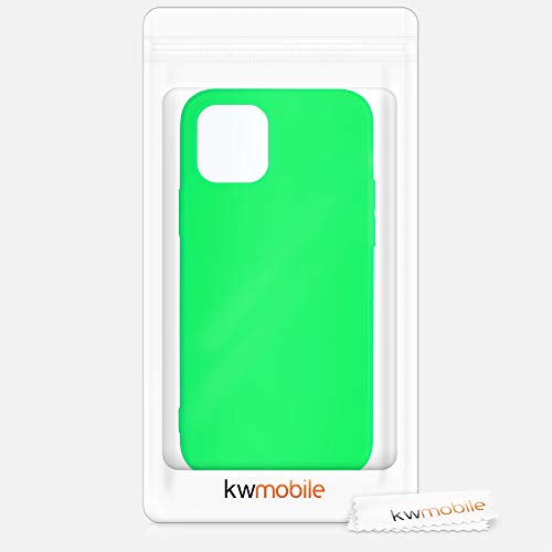 kwmobile Case Compatible with Apple iPhone 12 / iPhone 12 Pro Case - Soft Slim Protective TPU Silicone Cover - Neon Green - color: neon green
