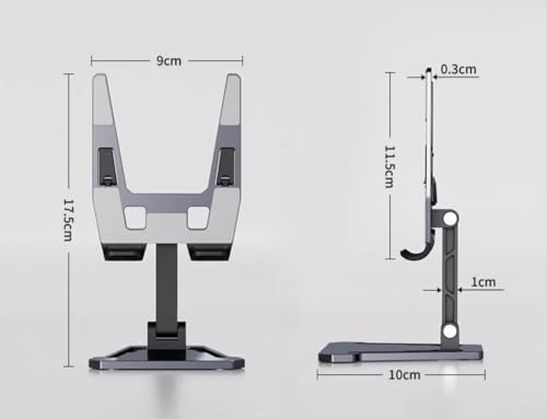 iPhone Android Tablet Holder Desktop Stand, Dual Rod Adjustable & Rotatable Carbon Steel, Compatible with 4.7-16.5" iPads,Tablets, Portable Monitors, Kindle.
