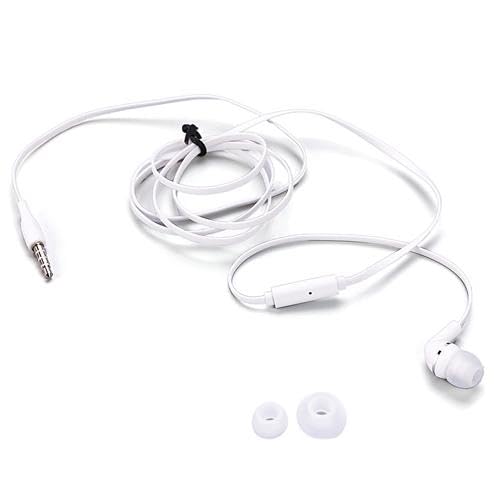 Mono Headset Earphone w Mic Wired Earbud Compatible with Cricket Outlast 5G/AT&T Motivate Pro 5G, 3.5mm Single Headphone Hands-Free Microphone White
