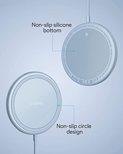 Wireless Charger, 15W Max Fast Wireless Charging Pad 2-Pack Compatible with iPhone16/16Plus/16Pro/16ProMax/iPhone15/15Pro/15Plus/14/13/12/Samsung S24 /S24Ultra/S23Ultra/S22/S21,AirPods Pro 2 Blue - color: Blue