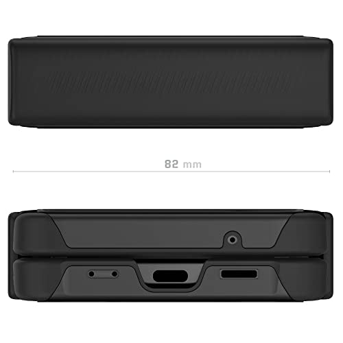 Ghostek Atomic Slim Galaxy Z Flip 4 Case - Clear Back with Black Aluminum Metal Bumper, Shockproof & Dual-Layer Protective Phone Case, Phone Cover Designed for 2022 Samsung Z Flip 4 (6.7") (Black) - color: Black, size: Galaxy Z Flip 4