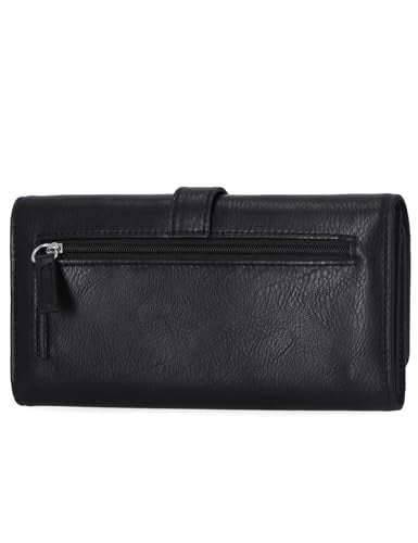 Mundi File Master Womens RFID Blocking Wallet Clutch Organizer With Change Pocket - color: Black (Bar), size: One Size