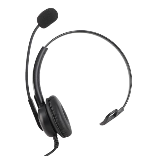 SUNGOOYUE Single Ear Headset, Comfortable Lightweight Noise Canceling Wired Headset with Mic for Call Center (USB Interface) - size: USB interface
