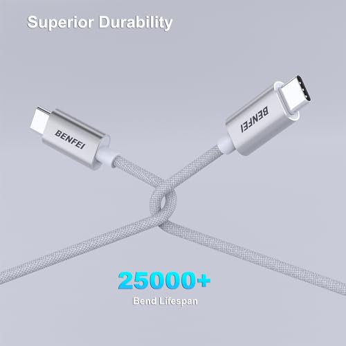BENFEI 100W Silicone USB C Fast Charging Cable(3.3ft), Aluminum Shell, Woven Design for iPhone 15/15Pro/15Plus/15ProMax MacBook Pro/iPad Pro/Air 4,Samsung Galaxy S23+/S23