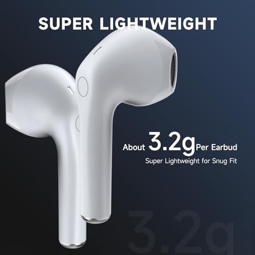 1 Hora Wireless Earbuds Bluetooth 5.3 Headphones (White) - color: White