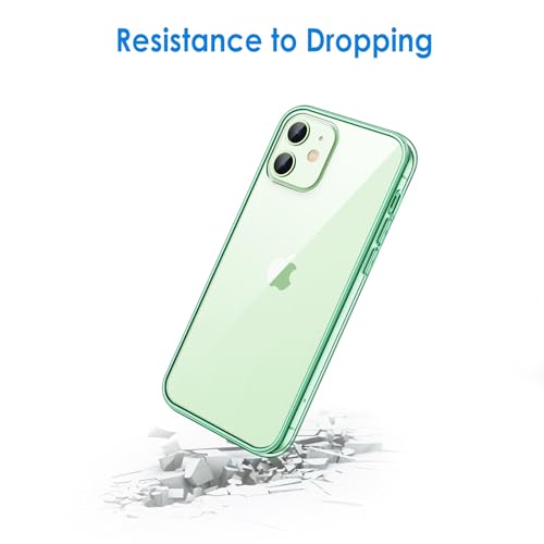 JETech Case for iPhone 12 mini, Anti-Yellowing, Midnight Green | Shockproof Protection, Scratch Resistant Hard PC Back, Durable Transparent TPU Bumper - color: Midnight Green