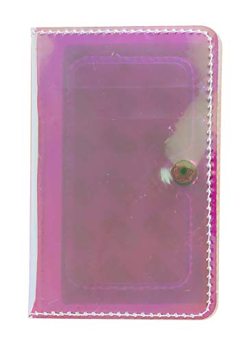 CheapSunday ID Card Holder for Back of Phone Leather Phone Wallet Stick On with Stand Flip Waterproof Leather Adhesive Wallet for Most Cellphones (Transparent) - color: Transparent
