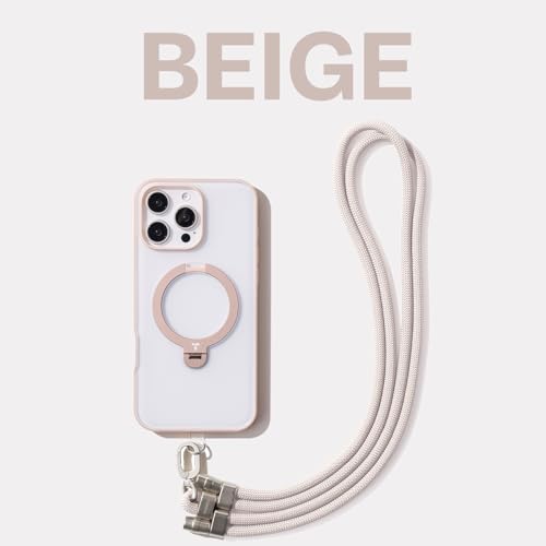 TORRAS Phone Lanyard Crossbody, Adjustable Anti-Theft Neck Strap, Beige - color: 4-beige