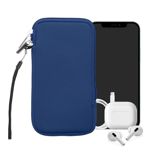 kwmobile Universal Phone Pouch Size XL - 6.7/6.8" - Neoprene Smartphone Pouch with Zip - Water-Repellent Mobile Phone Case - Sleeve in Baltic Blue - color: Baltic Blue, size: XL - 6.7/6.8"