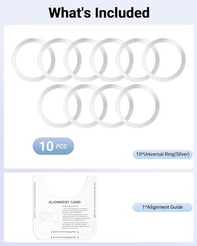 KALAPOP for Magsafe Sticker Magnet - 10 PCS, Ultra-Thin(0.4mm), Compatible with iPhone 17/Air/16/15/14/13/12 Series,mag Safe Charger, for Apple Wallet Magsafe - Silver - color: Silver-10pcs
