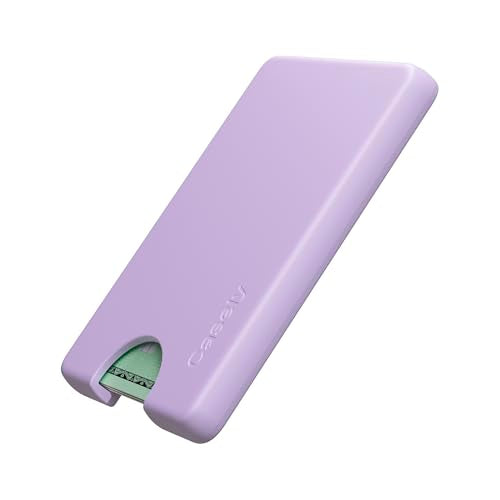 Casely MagWallet | Light Purple | Slim Wallet Card Holder | Compatible with MagSafe | Soft-Touch Hard Silicone | Holds Up to 3 Cards - color: Light Purple