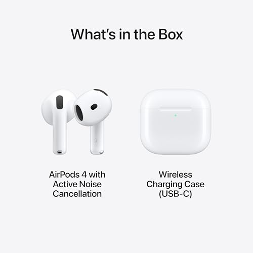 Apple AirPods 4 Wireless Earbuds with Active Noise Cancellation - style: With Active Noise Cancellation