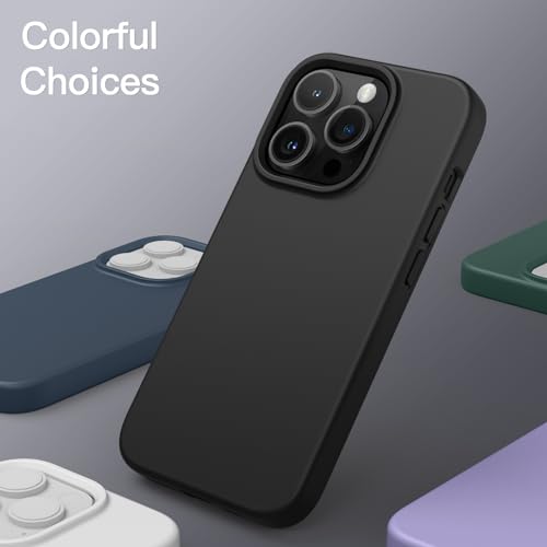 JETech Silicone Case for iPhone 14 Pro, Black | Silky Soft Touch, Shockproof Protection, Scratch Resistant, Microfiber Lining - color: Black, size: iPhone 14 Pro