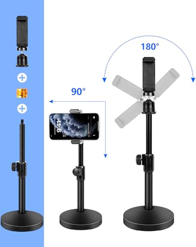BILIONE Desktop Microphone Stand with Microphone and Cell Phone Clip - size: Upgraded 101S