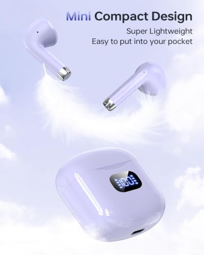 KTGEE Wireless Earbuds Bluetooth 5.3 Ear Buds Headphones, 40Hrs Playback - color: Orchid
