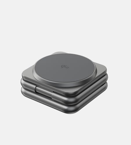 KUXIU Qi2-Certified 15W 3 in 1 Magnetic Wireless Charging Station for Apple - color: Gray