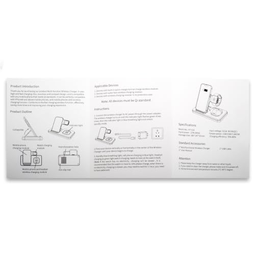 Foldable 3 in 1 Wireless Charging Station for Apple Magsafe Charger Stand,Fast Magnetic Wireless Charger Station for iPhone 17 Air 16 15 14 13 12 Series,Airpods Pro,Apple Watch Ultra