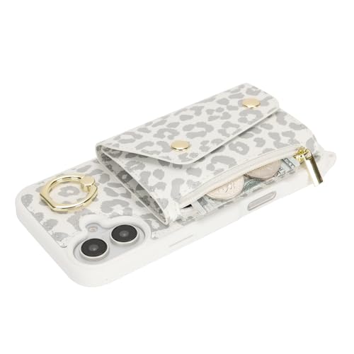 Lipvina Crossbody Wallet Case for iPhone 16 Plus,White Leopard - color: 03-White Leopard, size: iPhone 16 Plus 6.7"