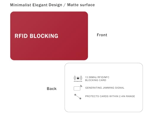 RFID Blocking Card - 3 Pack, Contactless NFC Credit Card ID Protection Safe Bank Card Passport Entire Wallet Purse Shield Protector Blocker Guard (Pack of 3, Red) - color: Red/3 cards