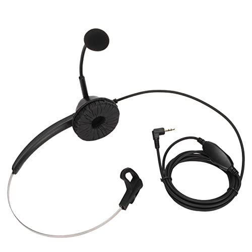 H360-2.5VA Single Sided Headset, Monaural Telephone Headset with Volume Adjustment, Noise - Canceling Mic for 2.5mm Plug, Lightweight Call Center Headphones for Customer Service