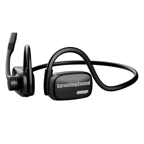 Open Ear Bluetooth Wireless Headphones with Noise Cancelling Mic, Black - color: Black
