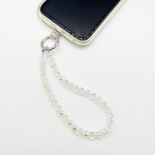 TENOC Beaded Phone Wrist Strap, Clear - color: C-clear