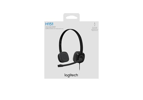 Logitech H151 Wired Analog Stereo Headphones with 3.5 mm Audio Jack - Black