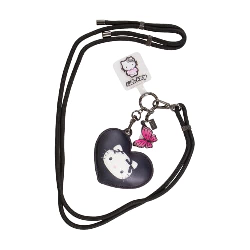 Sonix x Sanrio | Crossbody Phone Strap with Charms | Adjustable, Universal Cell Phone Rope Strap Lanyard | Black Cord | Hello Kitty Butterfly Bows - color: Hello Kitty Butterfly Bows