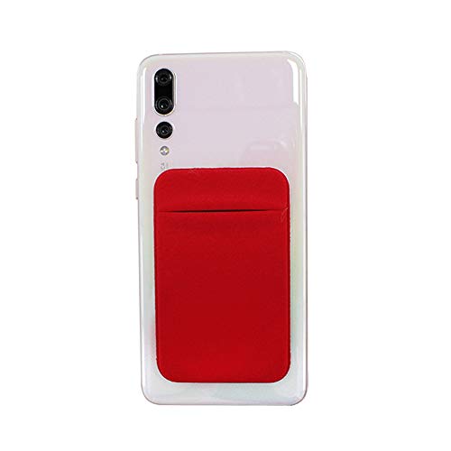 Slim Credit Card Holder for Back of Cell Phone, Stretchy Ultra Lycra 3M Self Adhesive Phone Pocket Stick On Wallet for ID Credit Card Pocket for iPhone Android Galaxy (Red+White+Blue) - color: Red+White+Blue