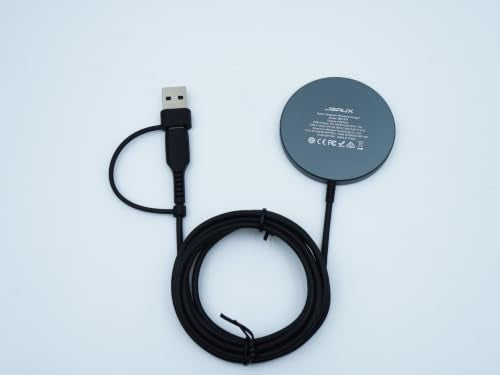 JSAUX Magnetic Wireless Charger Compatible with MagSafe Charger/iPhone 16/16 Pro/16 Plus/16 Pro Max/iPhone 15 Pro Max Plus/iPhone 14 13 12 Series, Wireless Mag Safe Charging Pad, Mag Charger (Black) | For 15W MagSafe iPhone 17 Air Pro Max/16/15/14/13/12 S