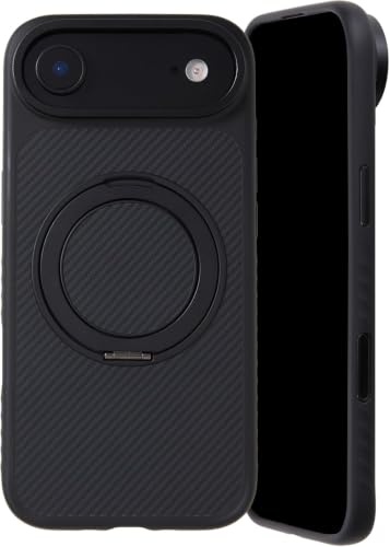 Deff Duro Ring Master Case for iPhone Air, Premium Kevlar Aramid Fiber with 360° Magnetic Flush Kickstand, MIL-STD-810H Military Grade Drop Protection, Heavy Duty MagSafe Cover, Matte Black