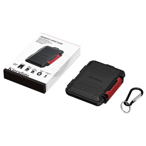 Kiorafoto Memory Card Case with 22 Slot for 8 SD & 12 MicroSD & 2 Nano SIM - size: For 8 SD+12 TF+2 Nano SIM(BLACK)