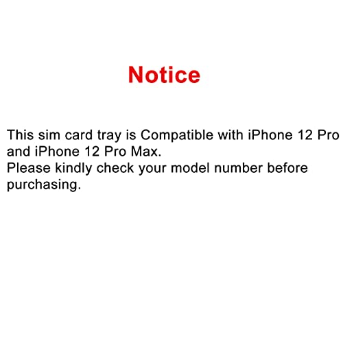 SIM Card Tray Holder Slot Replacement for iPhone 12 Pro and iPhone 12 Pro Max (Graphite) with Waterproof Rubber Ring and Eject Pin (Single Sim Version) - color: Graphite