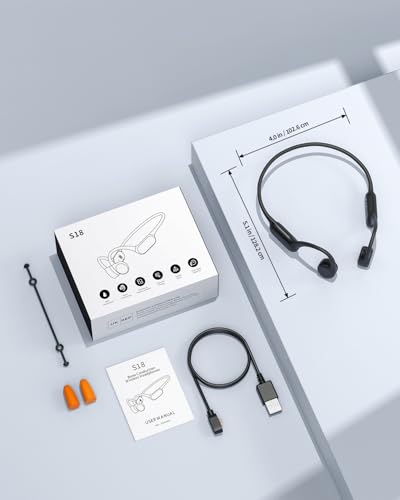 PSIER Bone Conduction Headphones, IPX8 Waterproof MP3 Mode for Underwater - color: Matte Black