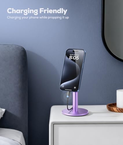 Nulaxy Magnetic Full Aluminum Cell Phone Stand with 360 Rotating, Purple - color: E-Purple