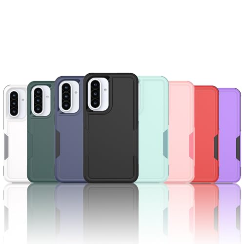 for Samsung Galaxy A37 / Galaxy A36 5G / Galaxy A57 5G Case: Dual Layer Protective Heavy Duty Cell Phone Cover Shockproof Rugged with Screen Protector - Military Protection Bumper Tough, Black - color: Black (PC) + Black (TPU)