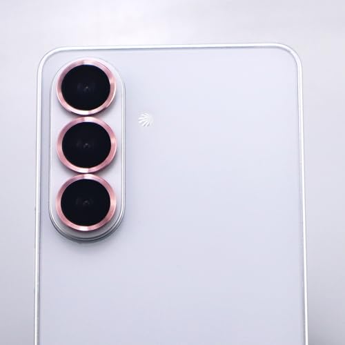 for Samsung Galaxy S26 / S26 Plus Camera Lens Protector Metal Ring Tempered Glass Lens Cover Accessories (Pink) - color: Pink