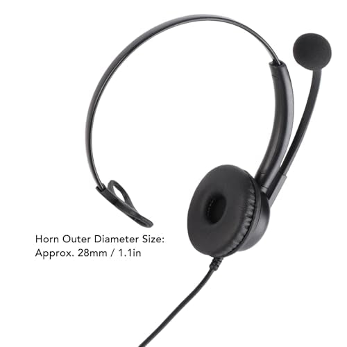 SUNGOOYUE Single Ear Headset, Comfortable Lightweight Noise Canceling Wired Headset with Mic for Call Center (Dual 3.5mm Interface) - size: Dual 3.5mm Interface