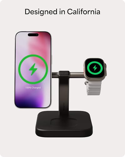 Mophie 3-in-1 Wireless Charging Stand - Qi2-Certified w/Up to 15W Power - color: Black, size: 3-in-1 Charging Stand