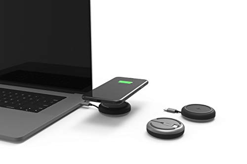 TYLT Medallion- Portable QI Wireless Charging Pad, Fast Wireless Charger QI Certified 10W Max Compatible to Apple, Samsung, Wireless Buds, and Other Capable Devices | Connects to Laptop & Powerbank