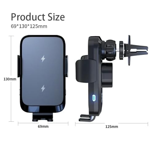 Car Charger Dual Coil Car Wireless Phone Holder Stand Fast Charging Station for Samsung Galaxy Z Flip 5 4 3 S25 S24 iPhone 17 16 (Black)