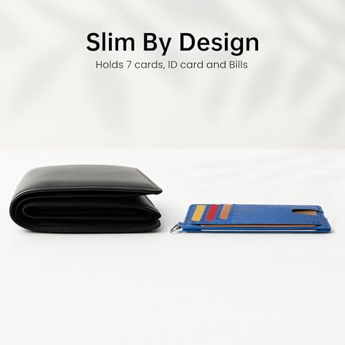 Mayski Slim Wallet, Credit Card Holder for Women, Minimalist Front Pocket RFID Blocking Card Cases, Small Wallet Women Men(Litchi Ocean Blue) - color: Litchi Ocean Blue